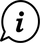 Black information icon within a speech bubble on a white background