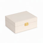 Ivory jewelry box with gold accents