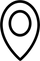 Black location icon on a white background