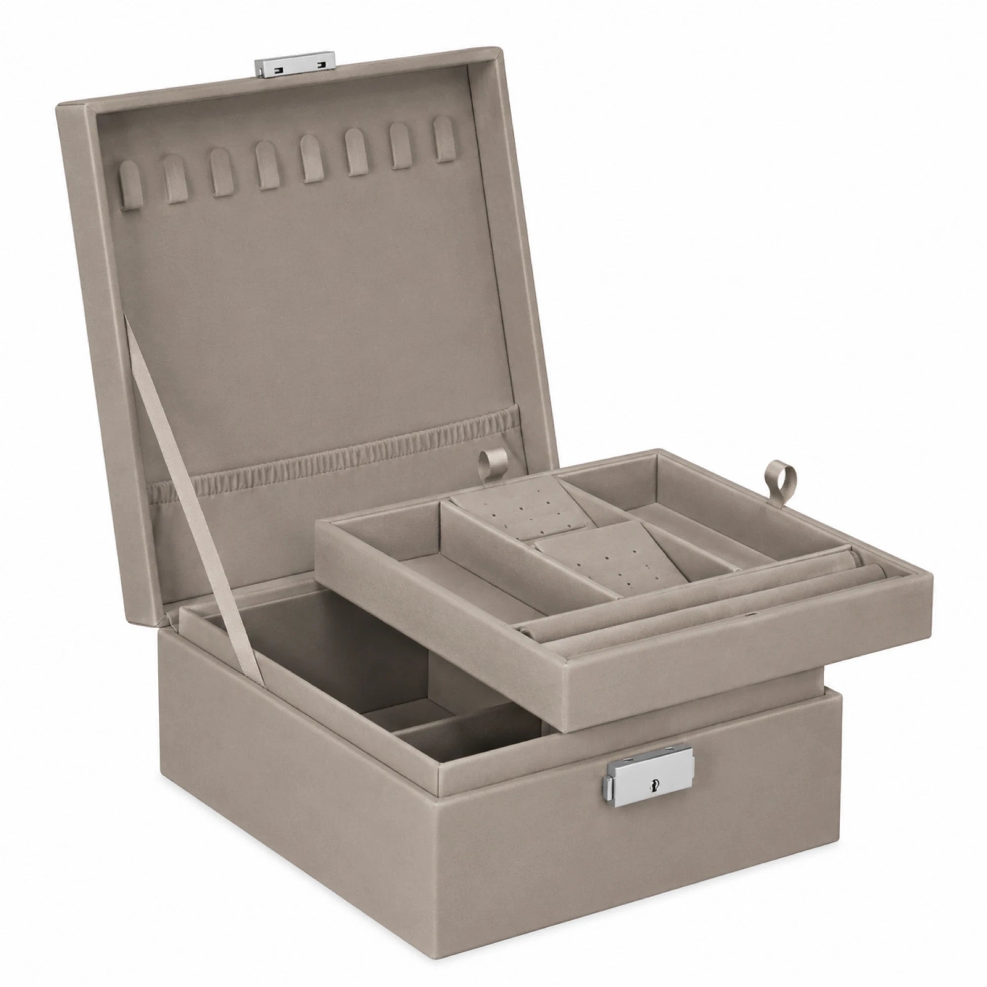 Warm Grey jewelry box with compartments 